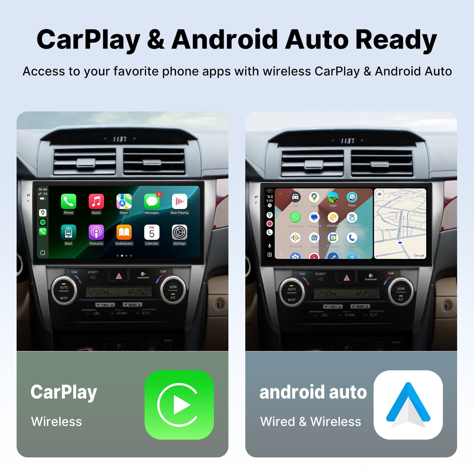 Youducar 12-Inch Android Head Unit for Toyota Camry 2012-2014 | Large Touchscreen with Wireless CarPlay & Android Auto Toyota