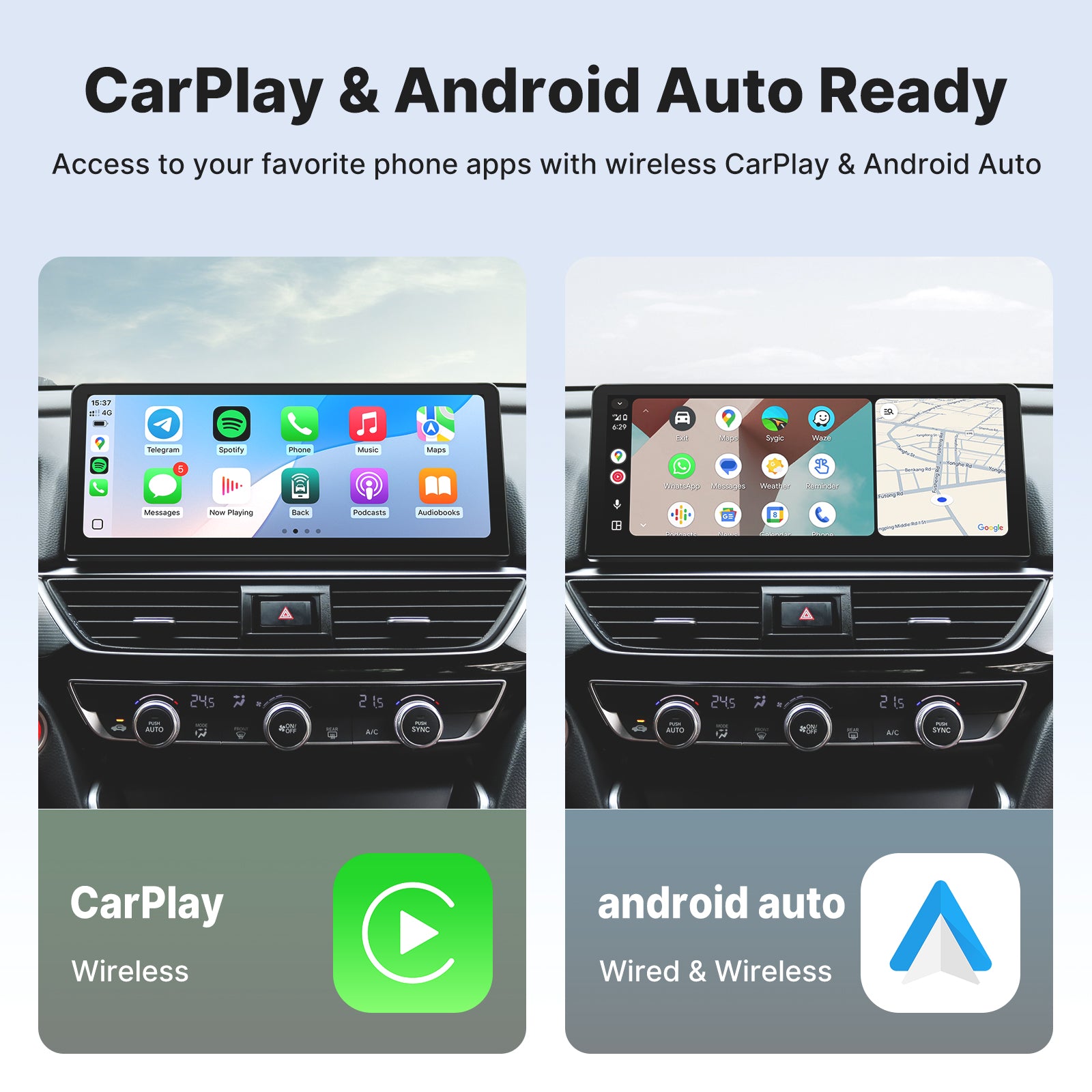 Youducar 12.3-Inch Android Head Unit for Honda Accord 2018-2022 | Large Touchscreen with Wireless CarPlay & Android Auto