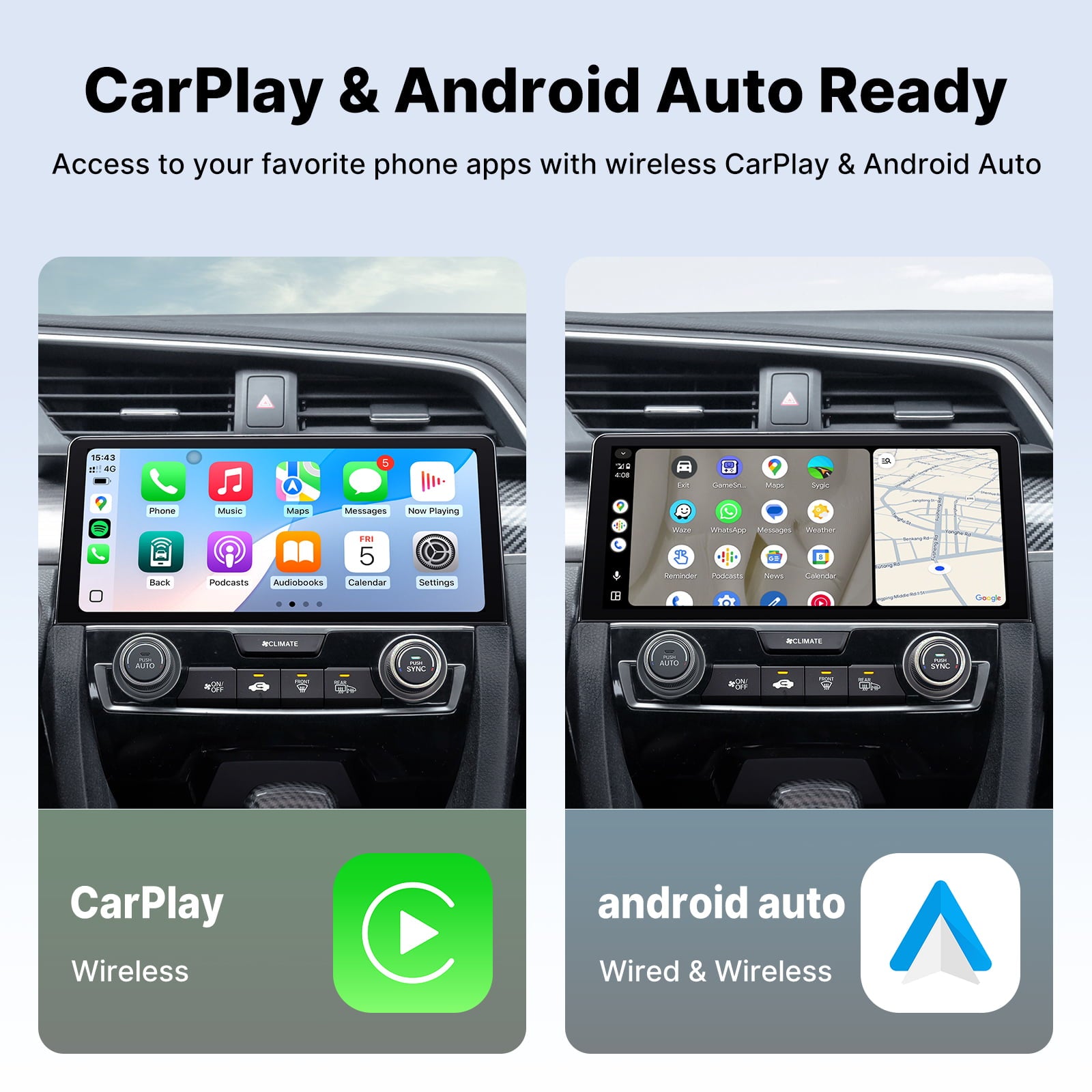 Youducar for Honda Civic 2016-2021 | 10.33-inch Android Head Unit with Wireless CarPlay Honda