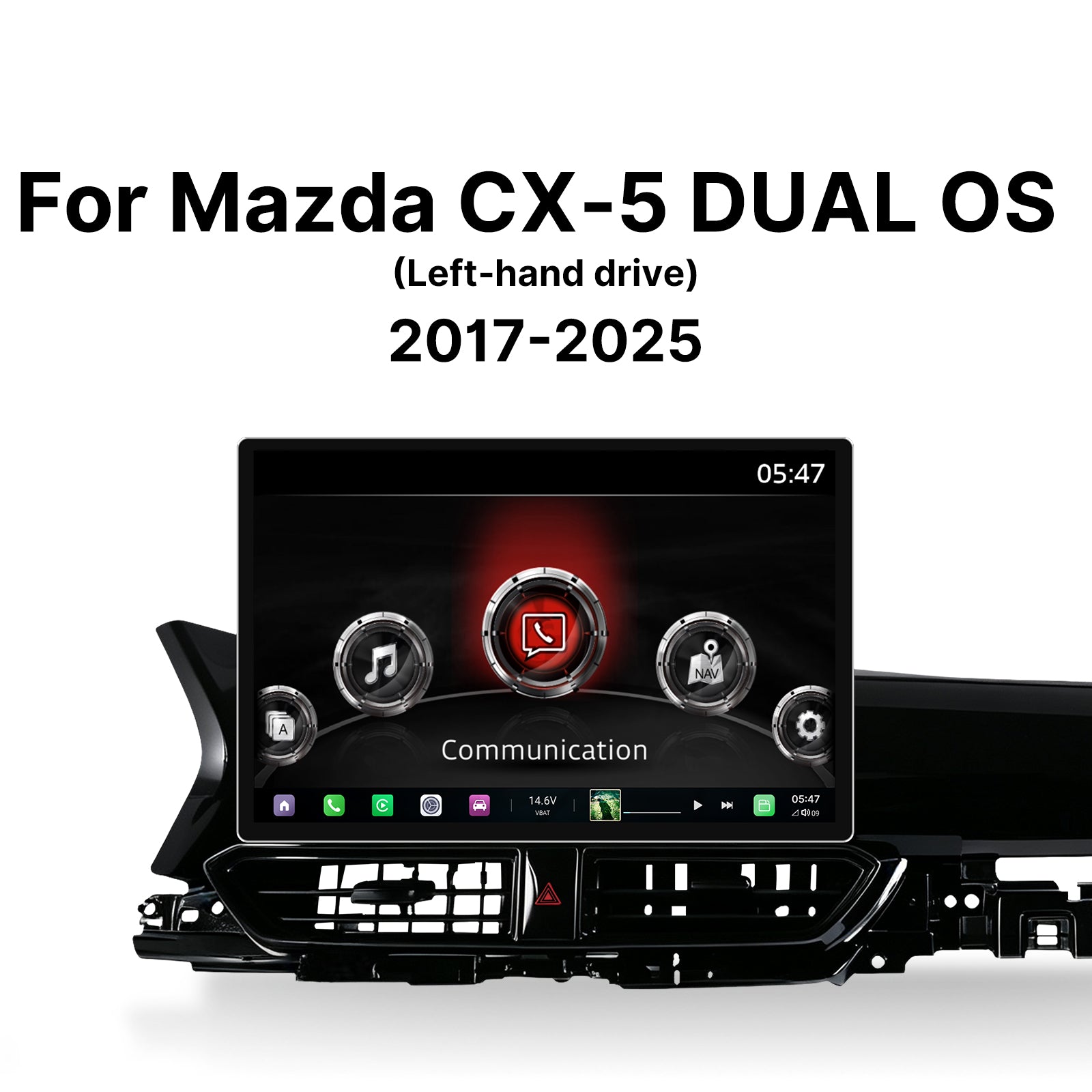 Youducar 13.1 Inch Dual‑System Android Car Stereo For Mazda CX‑5 2017‑2025 LHD, Plug and Play Car Radio GPS Navigation Head Unit