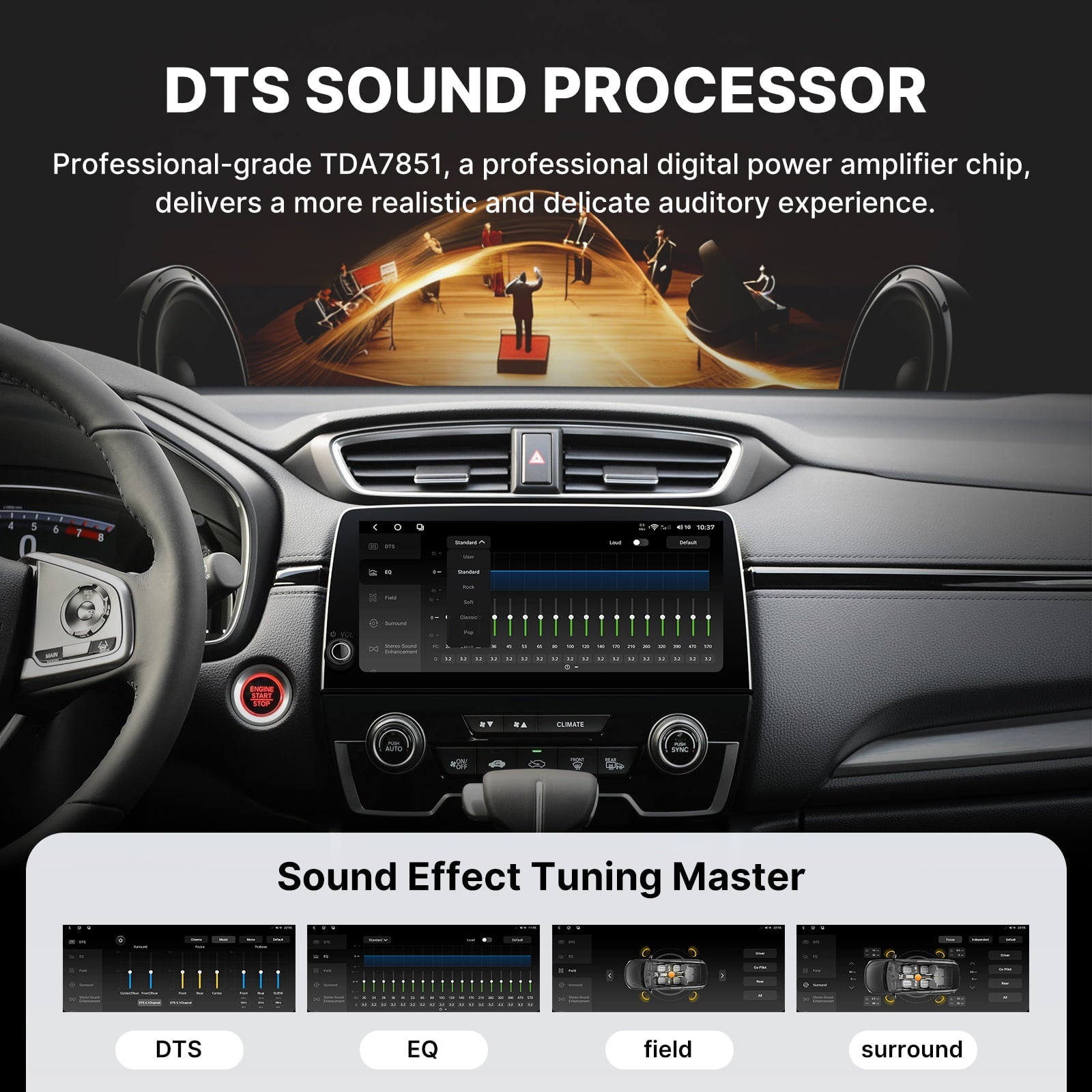 Youducar 10.33-Inch Android Head Unit for Honda CR-V 2017-2022 | Large Touchscreen with Wireless CarPlay & Android Auto Honda