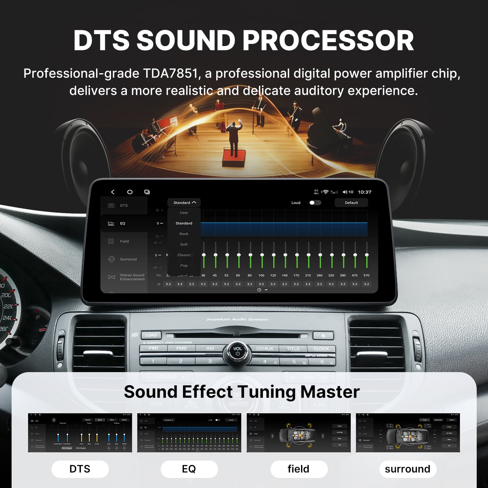 Youducar 12.3-Inch Android Head Unit for Acura TSX (Honda Spirior) 2009-2014 | OEM-Style Large Screen with Wireless CarPlay Honda