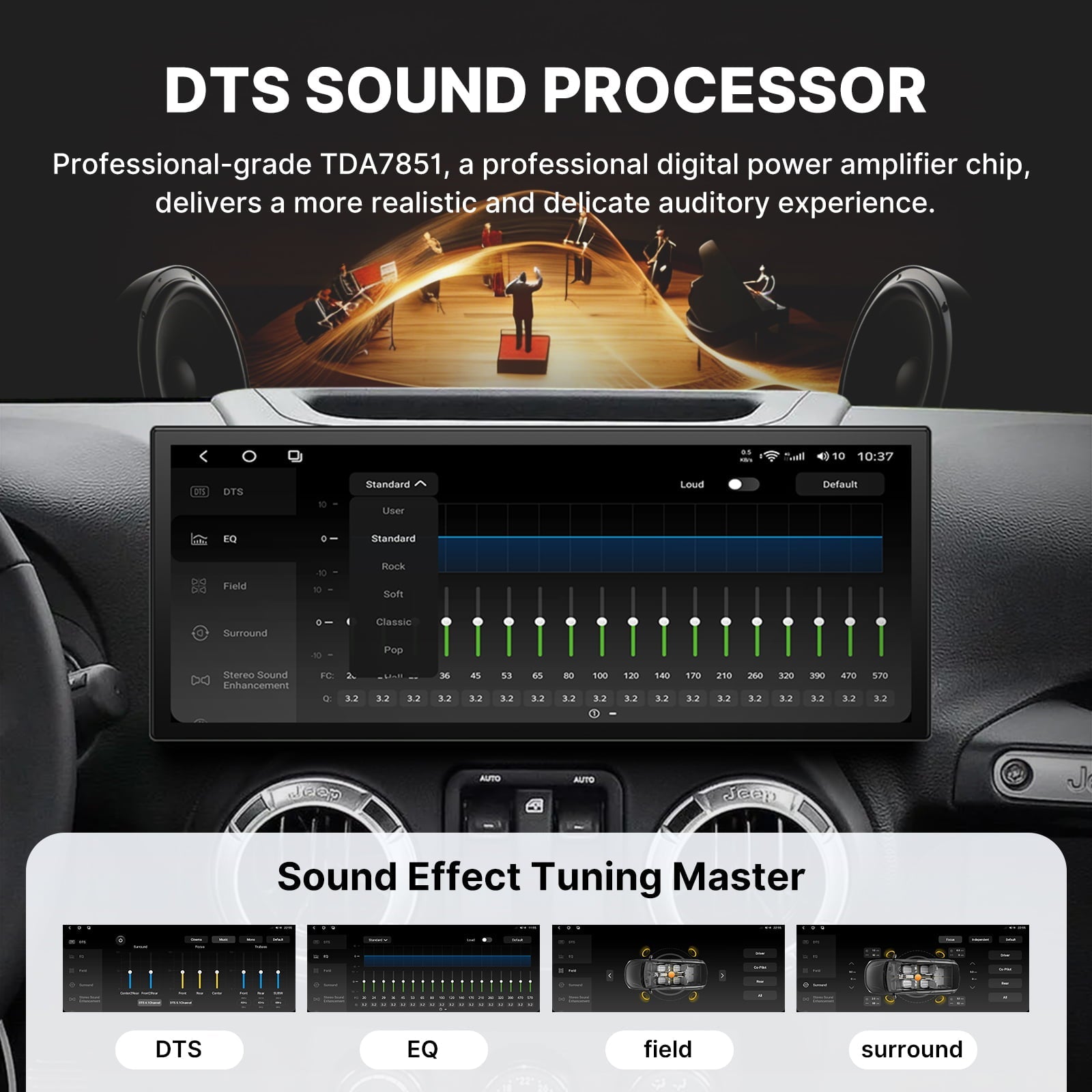 Youducar 12.3-Inch Android Head Unit for Jeep Wrangler JK (2011-2017) | Rugged Touchscreen with Wireless CarPlay & Android Auto Jeep