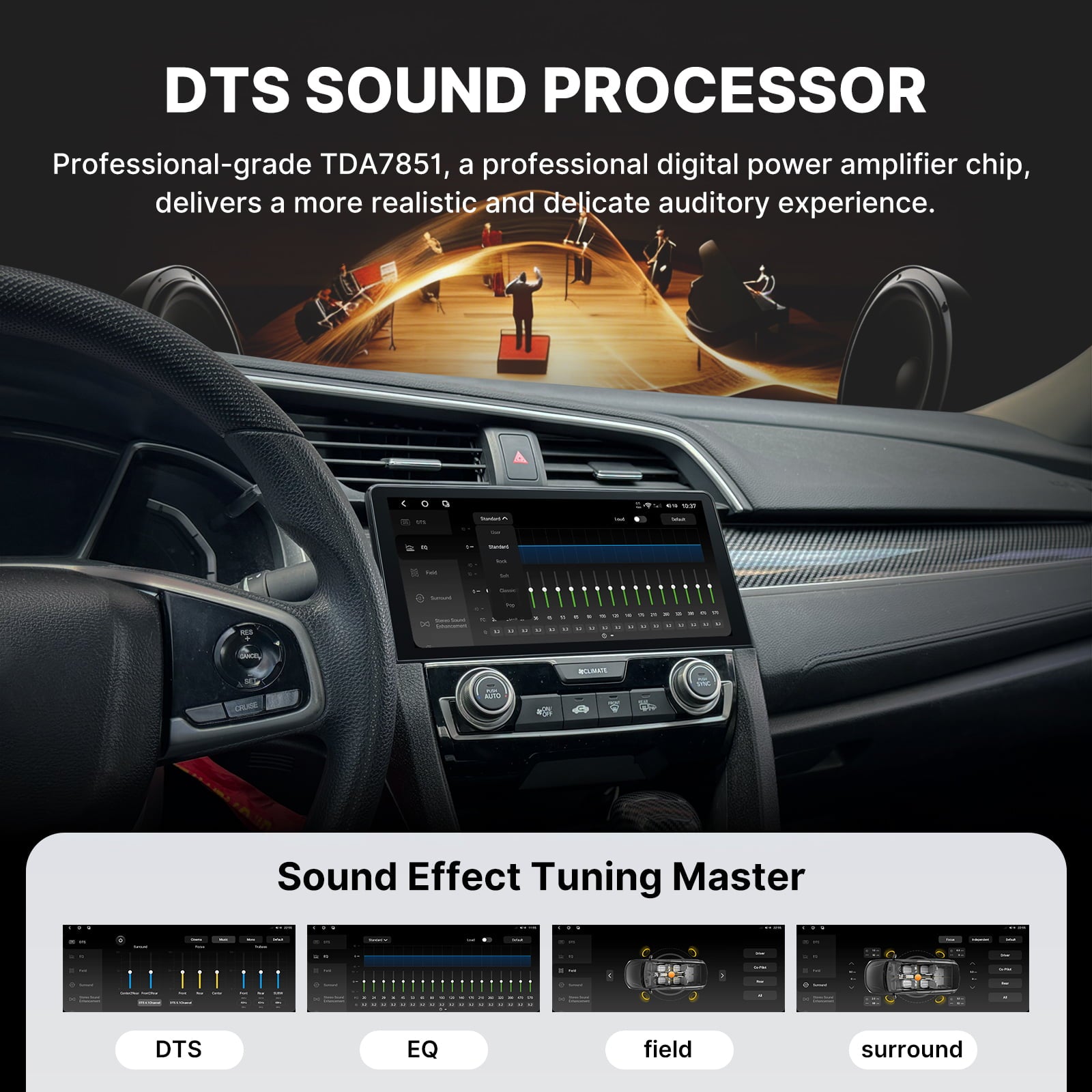 Youducar for Honda Civic 2016-2021 | 10.33-inch Android Head Unit with Wireless CarPlay Honda