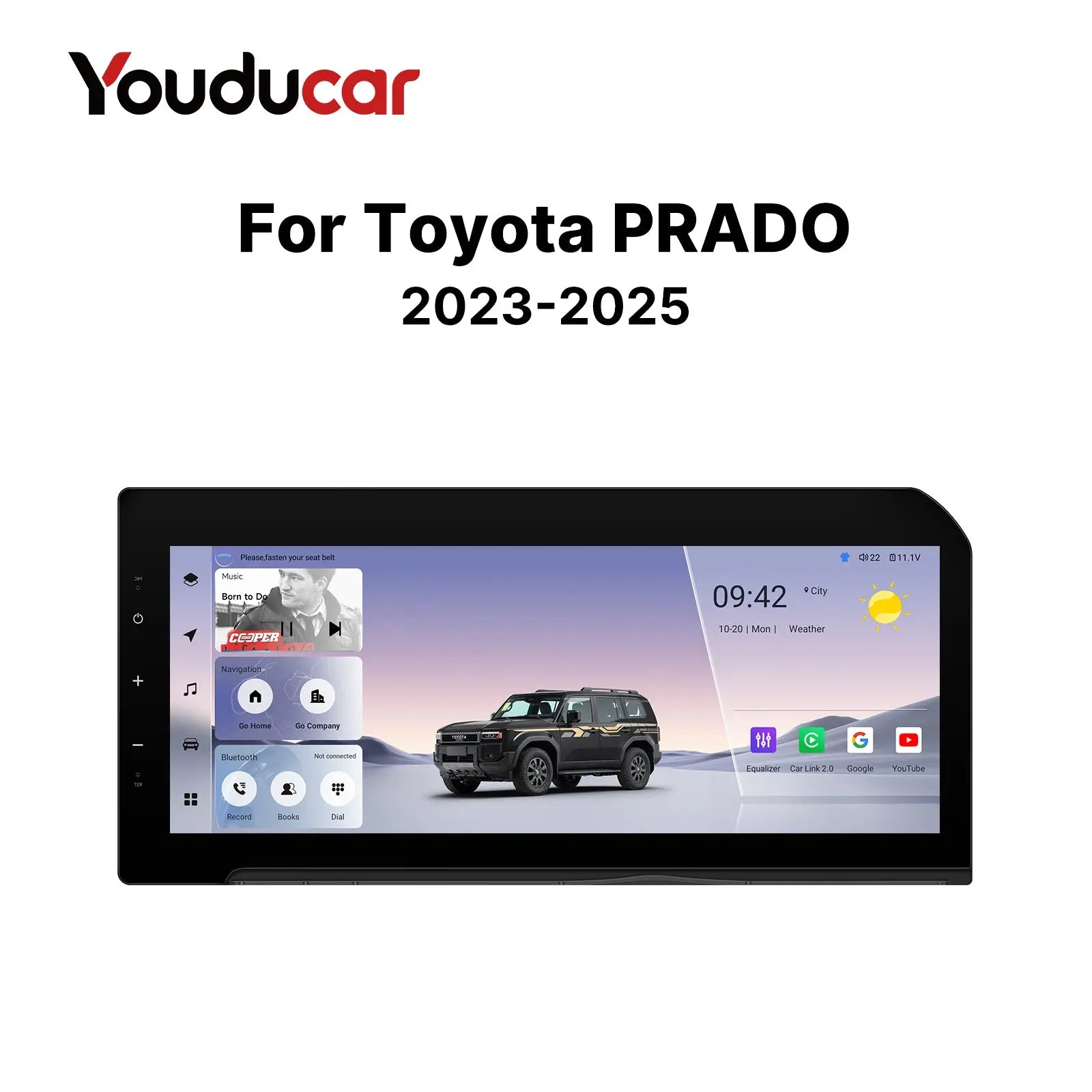Youducar Android Head Unit for Toyota Land Cruiser Prado 2023-2025| Wireless CarPlay & Android Auto Toyota