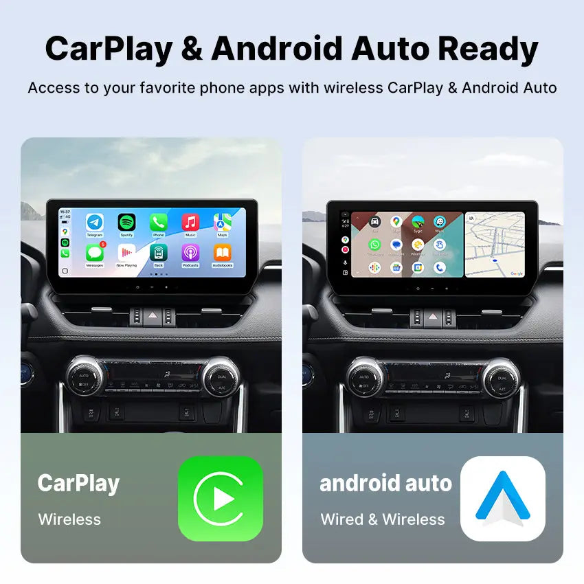 Wireless Apple CarPlay and Android Auto for Toyota RAV4 Android car stereo

